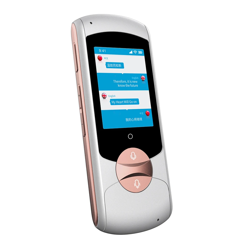 

41 Languages Translator Travel Wireless Button Smart Meeting Portable USB Charging Real Time Support Offline Instant Recording