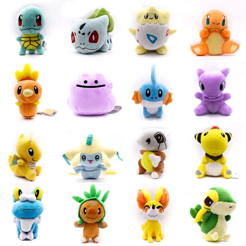 Takara Tomy Pokemon Plush Jirachi Cubone Charmander Snivy Ditto Froakie Bulbasaur Togepi Torchic Mew Мягкие животные Горячие