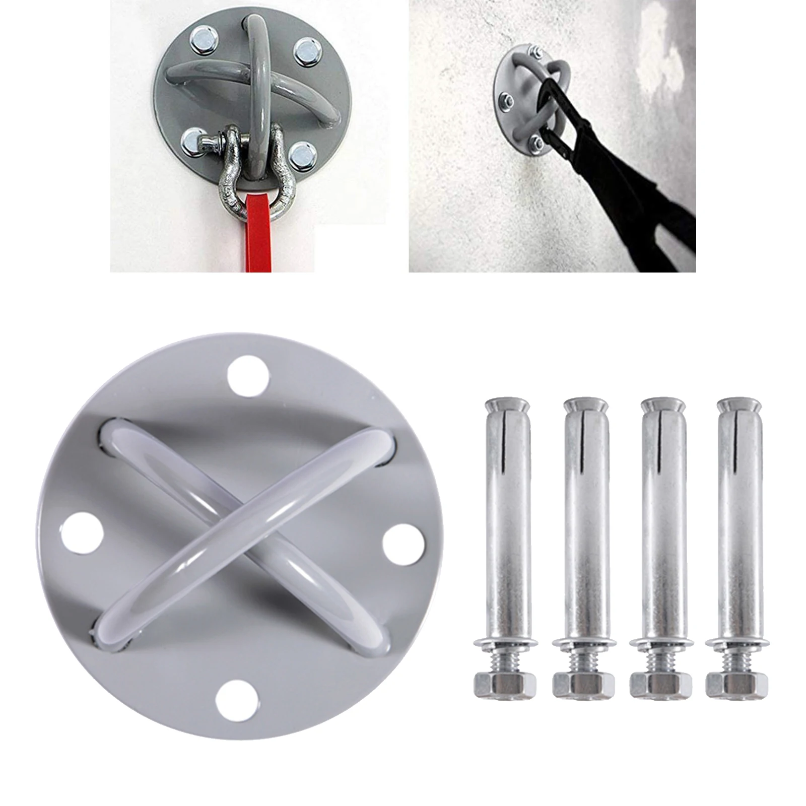 Strong Yoga Ceiling Hook Steel Suspension Straps Gymnastic Rings Swing Hammock Wall Mount Anchor 250kg Loading Bracket