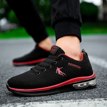 

Running Shoes For Men Summer Sneakers Jordan Air Mesh Outdoor Sport Shoes Men Air Cushion Black Upper Lace Up Man STrainer Shoes