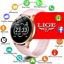 Lige relógio inteligente feminino esporte inteligente ip67 à prova dip67 água rastreador de fitness pressão arterial monitor de freqüência cardíaca pedômetro pulseira ativa