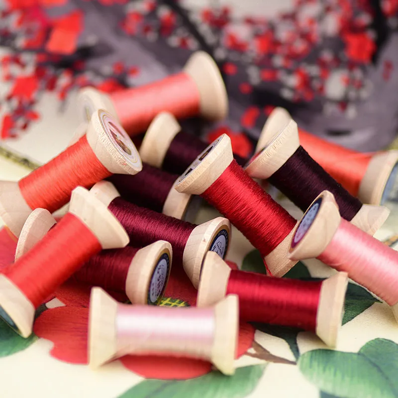 Red thread /20 meters silk thread/decorative hand embroidery/mini spool/embroidery line | Дом и сад