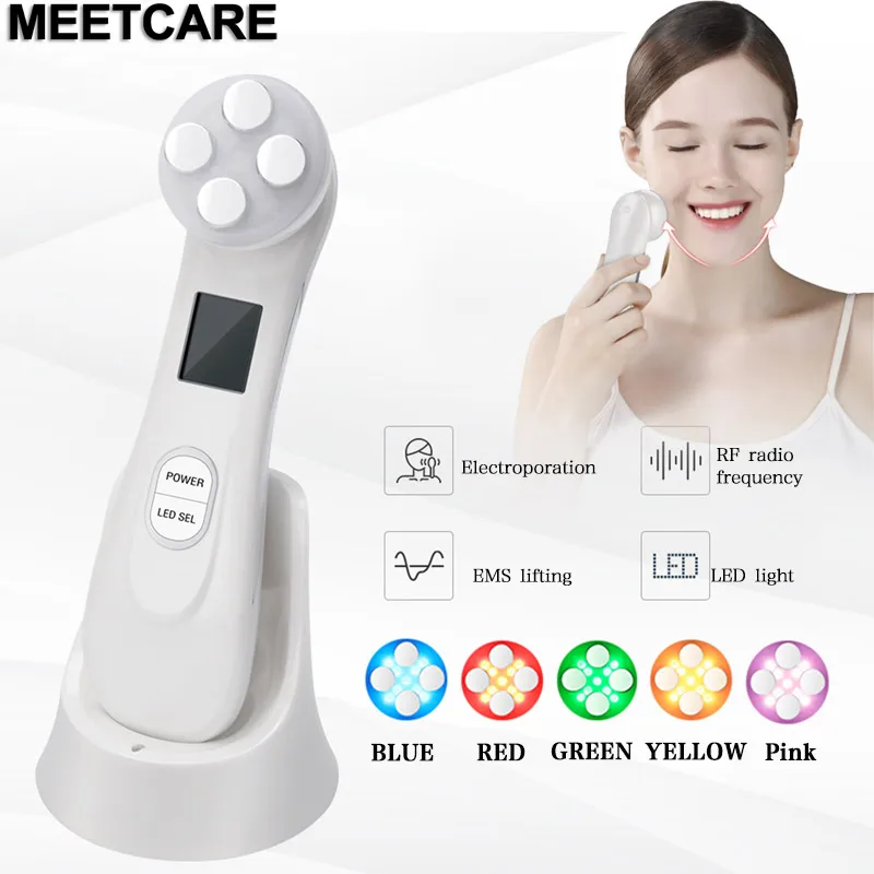 RF EMS Electroporation LED Photon Light Therapy Beauty Device Anti Aging Face Lifting Tightening Eye Facial Skin Care Tools New | Красота и