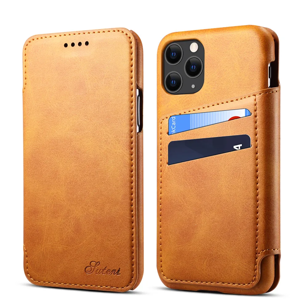 

Card Holder Slot Phone Case For iPhone 11 Pro Max 7 8 Plus 6 6S Plus Cover Luxury PU Leather Cover For iPhone XS Max XR X Case