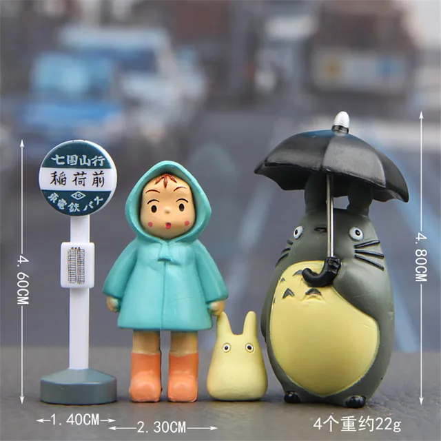 3/4pcs Set My Neighbor Figurine Hayao Miyazaki Japanese Anime Mini Totoro  Figures Collection Model PVC Toys Gifts Kids Toys