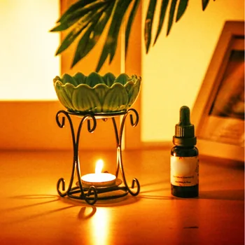 

Oil Burner Candle Holders Aromatherapy Oil Lamp Decorations Aroma Furna Living Room Burner Iron+ceramic Simple Dropshipping