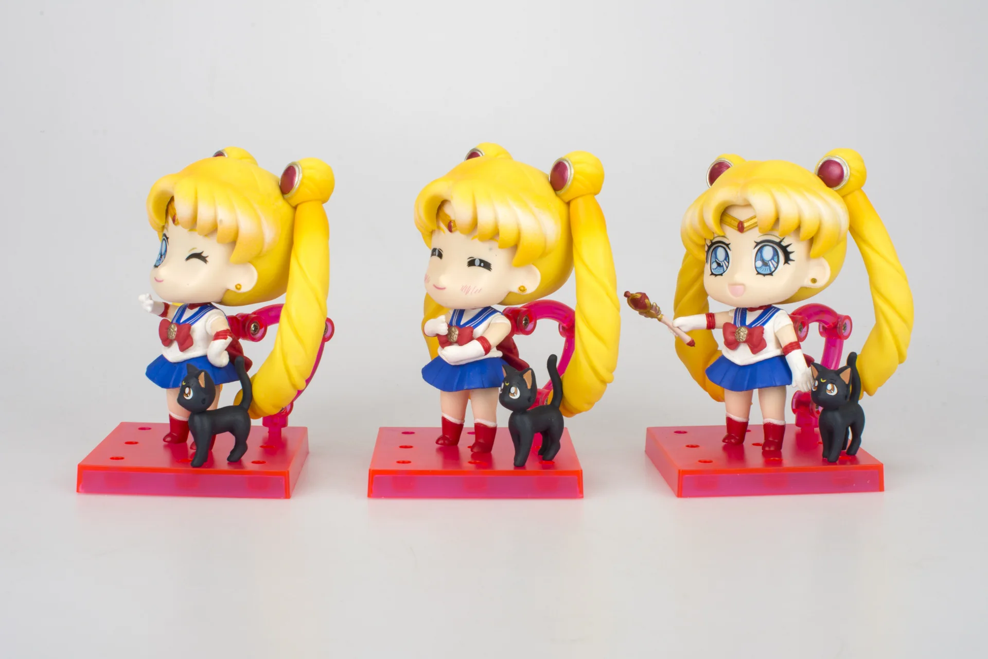 Горячая 3-Pretty Girl Warrior аниме игрушка Usagi Sailor Month Garage Комплект Черный кот торт автомобиль монтируется украшение
