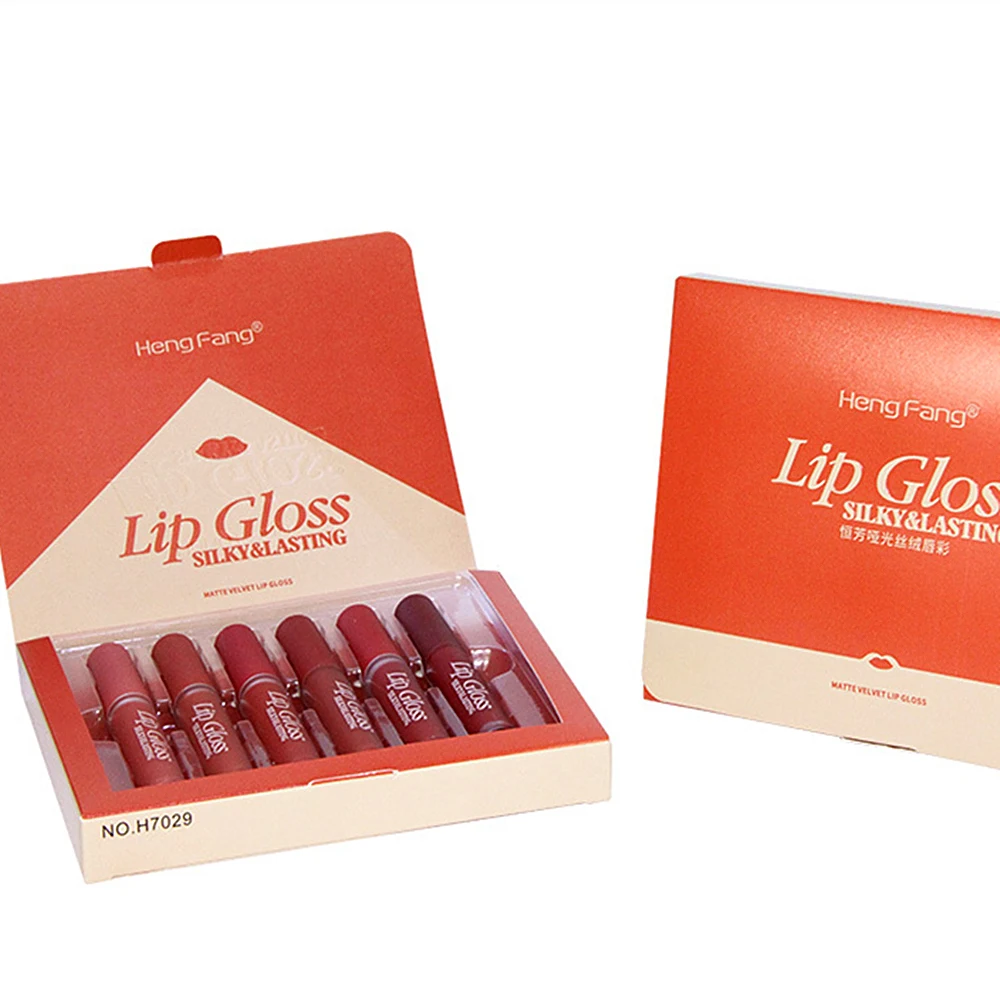6PCS/SET pumpkin lip gloss by Hengfang smooth silky lip cream long lasting waterproof velvet matte liquid lipstick AM115 6PCS/SET pumpkin lip gloss by Hengfang smooth silky lip cream long lasting waterproof velvet matte liquid lipstick AM115