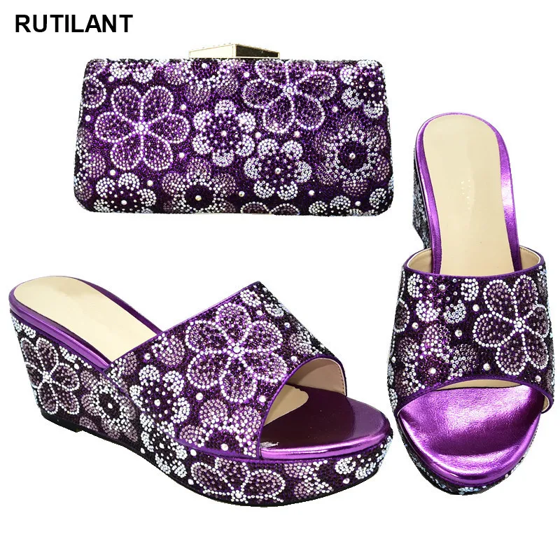 

Latest Nigerian Women Shoes and Bag To Match for Party Summer High Heeled Shoes for Women Italian Shoes with Matching Bags 2020
