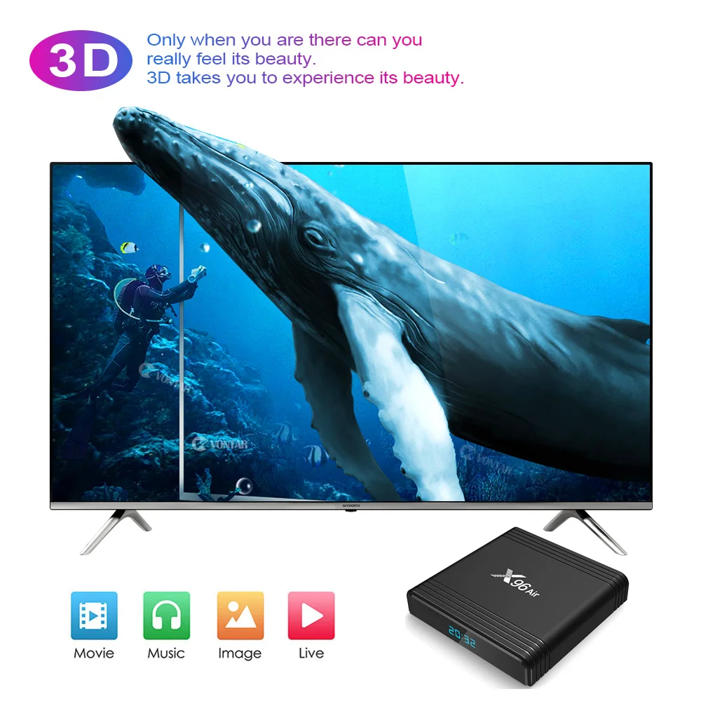 Предпродажа X96 Air Amlogic S905X3 Мини Android 9,0 ТВ приставка 4 Гб 64 ГБ 32 ГБ wifi 4K 8K 24 кадров в секунду Netflix X96Air 2 Гб 16 Гб телеприставка PK A95