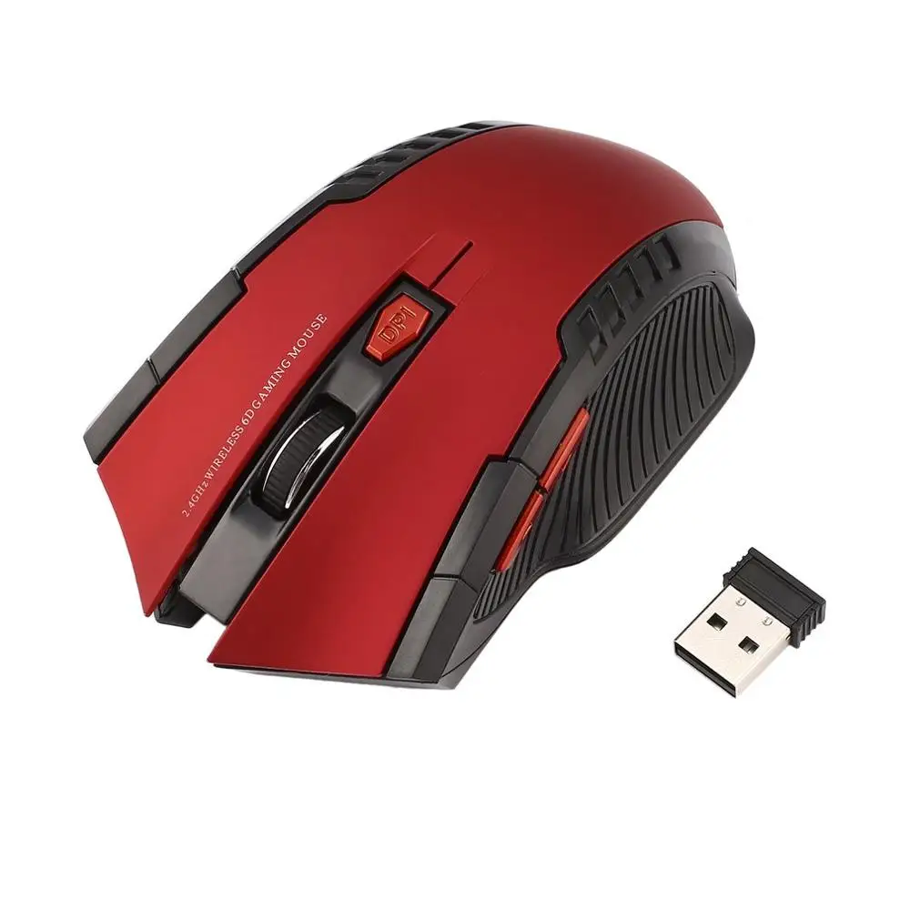 Бесшумный Беспроводной оптический Мышь кнопка отключения звука игровой Мышь для портативных ПК с USB 2,0 приемник 2,4 ГГц Беспроводной USB оптическая Мышь - Цвет: YX20183 Red