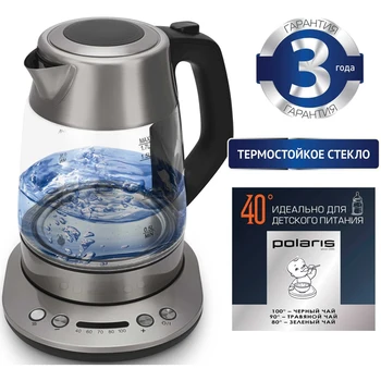 

Electric kettle Polaris PWK 1777cgld, 1800 W, Black