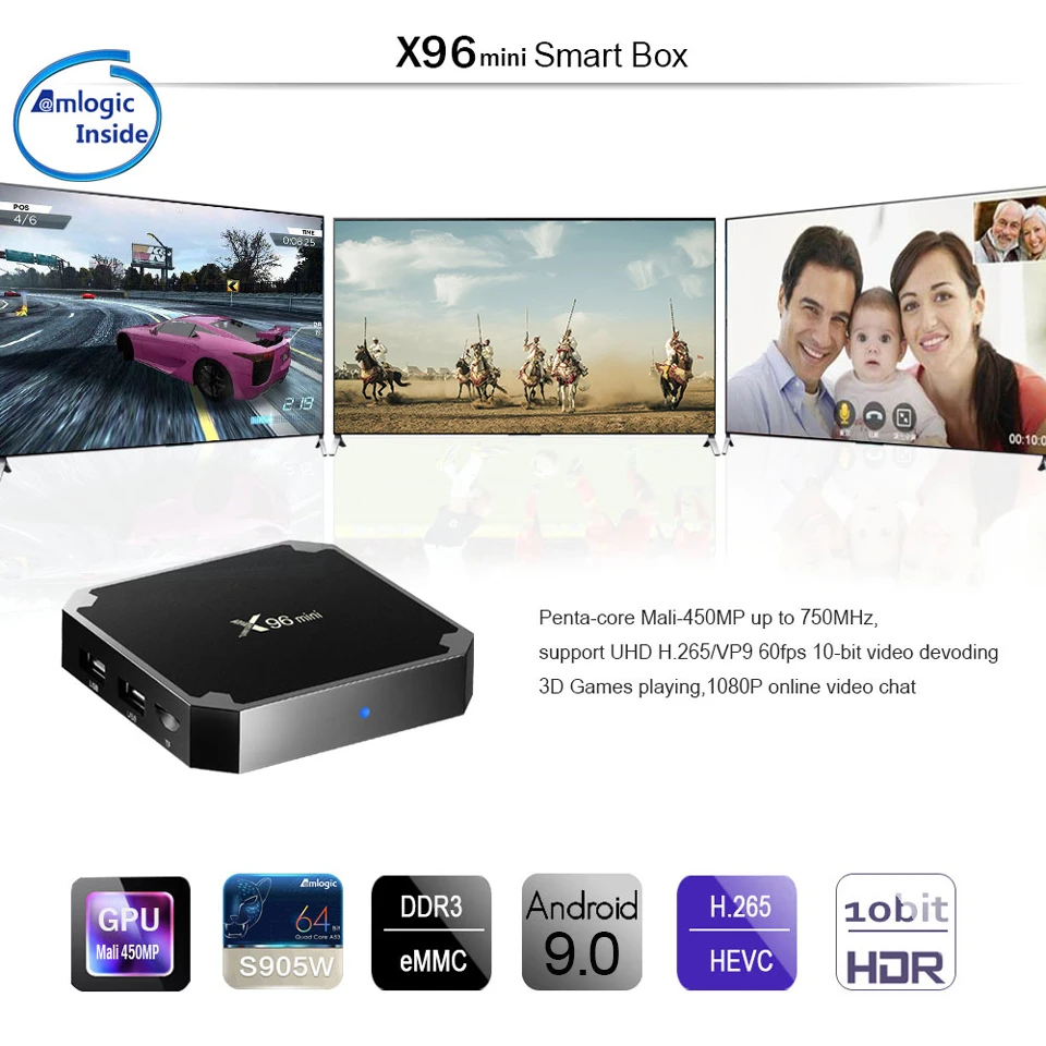 QHD X96 MINI box 4K HDR Android TV box 9.0 S905W Quad-core 64-bit 1 Year warranty smart tv box TV receivers no app X96mini 12 H1d0b2b6ff54d476682dc5fce0e67991df
