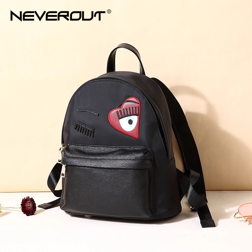 Женский холщовый рюкзак NEVEROUT однотонный повседневный на молнии кожаный|Рюкзаки|