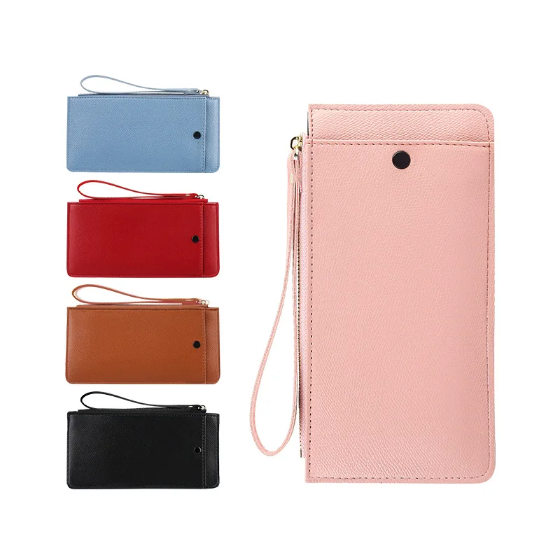 

High Quality Women's Wallets 2019 New Women Clutch Bags Zipper Solid Color Female Mobile Phone Bag Girls Long Section Coin Purse
