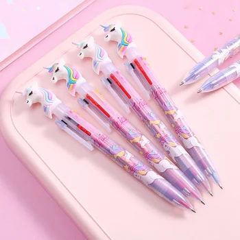 

1PC Creative Novelty Cute Unicorn Cartoon Multicolor Chunky Ballpoint Pen School Office Supply Gift Stationery