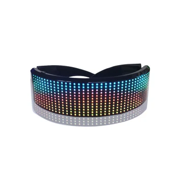 

Luminous Bluetooth LED Glowing Glasses Rechargeable App Control Customized Magic Scrolling Led Text Message Glasses Led Party