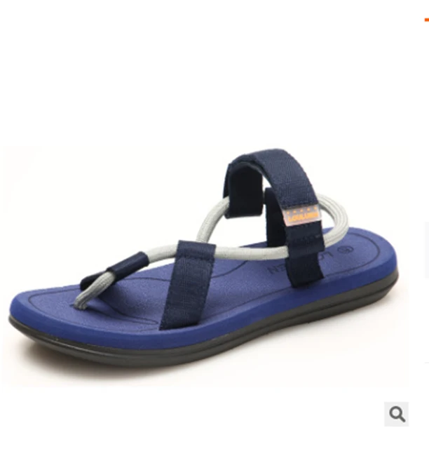 Flip Flops Slip On Flats Slippers Slides Sandals Men Sandalias Hombre Gladiator Casual Sandals Rope Male Summer Roman Beach Shoe Blue