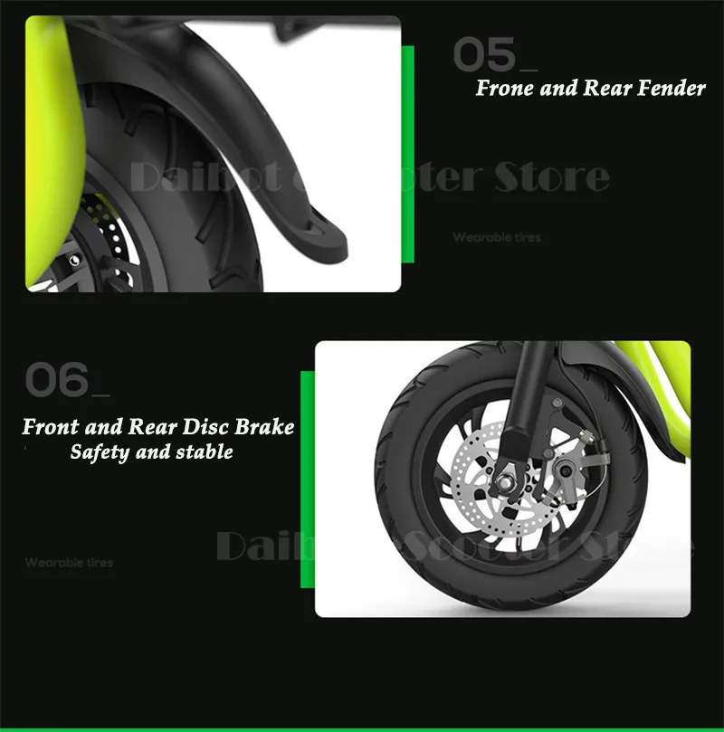 Top Daibot Adult Electric Scooter Car Two Wheel Electric Scooters With Child Seat 12 Inch 350W 36V Portable Electric Bike Two Seater 22