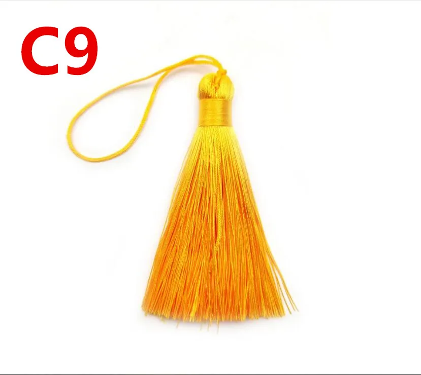 09 Yellow 2 шт. 8 см шелковая кисточка бахрома щетка для занавесок DIY ремесло кисточки отделка серьги Кулон Ювелирные изделия Поиск DIY свадебный домашний декор аксессуар - Цвет: 09 Yellow