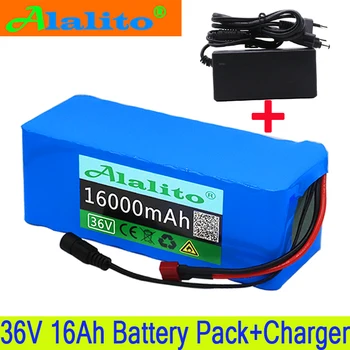 

36V 10S4P 16Ah 600W High power&capacity 42V18650 lithium battery pack ebike electric car bicycle motor scooter 20A BMS+ charger