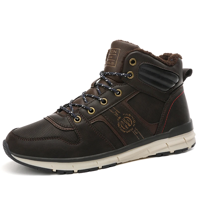 

New Arrival Suede Leather Men Snow Boots Autumn Winter Warm Plush Men boots Ankle Boots casual Martin boots Flat shoes big size