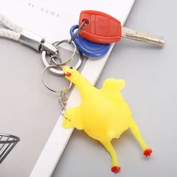 Funny vent frango chaveiro complicado pitada poeding ovo descompressão engraçado pequeno presente prêmio fidget brinquedos mini anti stress