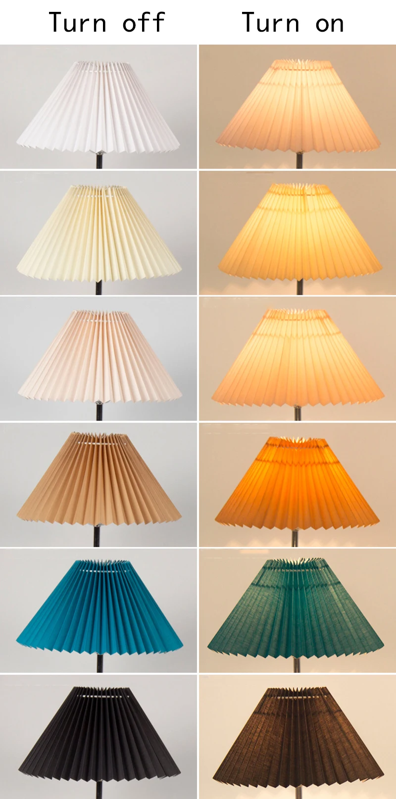 New Pleats Lampshade for Table Lamp Standing Floor Lamps Korean Style Pleated Lampshade Cute Desk Lamp Shade Bedroom Lamps E27