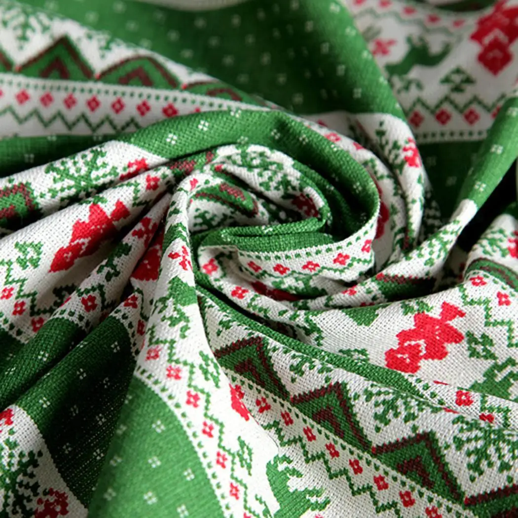 140x140 см скатерти для дома с рисунком рождественского оленя печать красный зеленый 4 цвета скатерти
