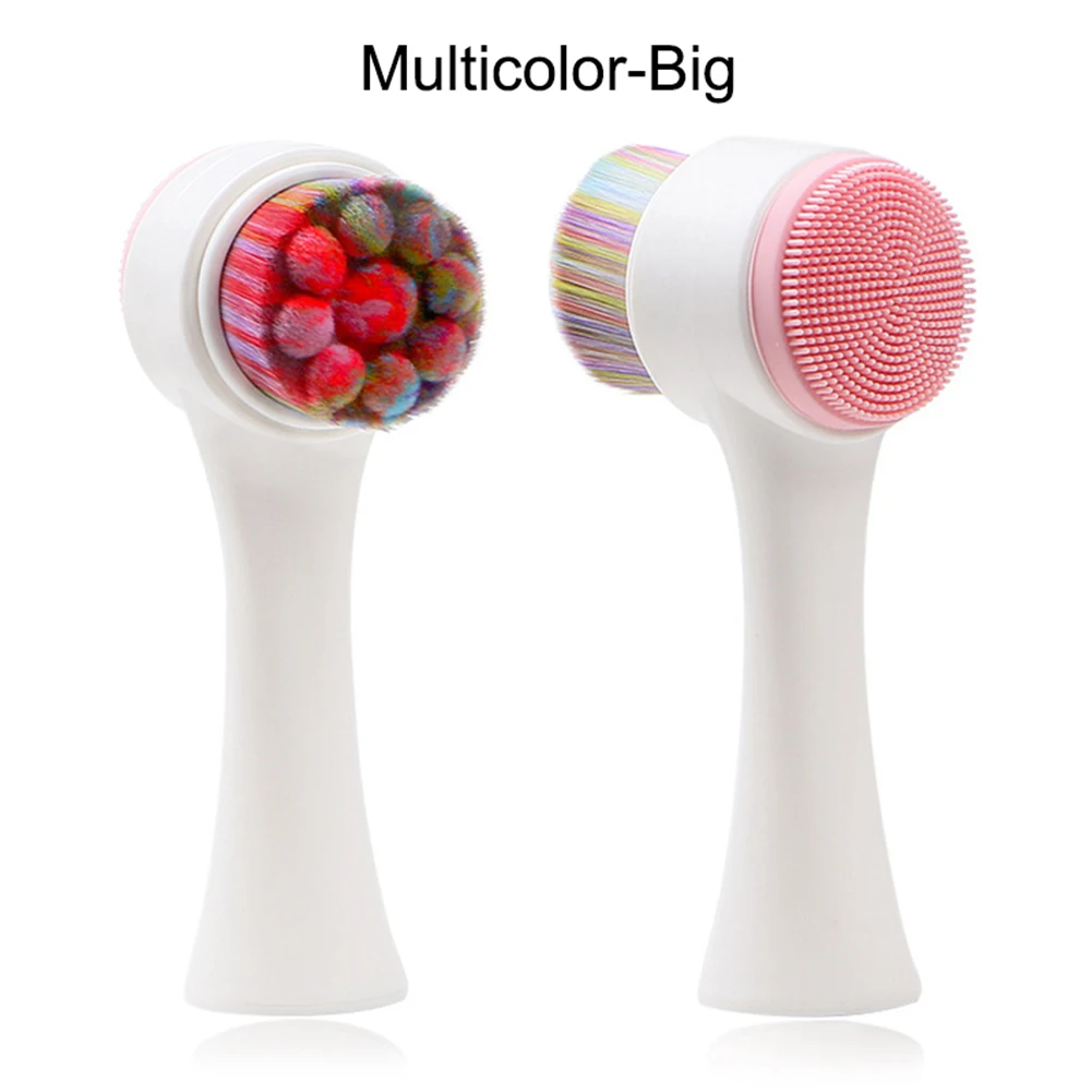 

3D Face Wash Brush Facial Deep Cleansing Cleaning Double Sided Silicone Soft Skin Care Tool TK-ing