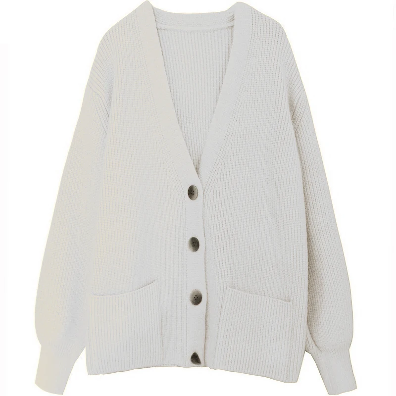 Женский кардиган свитер осень 2019 новинка Повседневный однотонный свободный