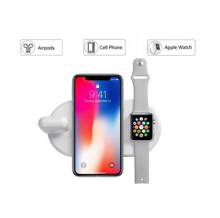 

Multi Function Qi 15W Wireless Charger For Apple Aairpods Watch 4 3 2 1 Charge 3.0 Fast Charge Dock Station