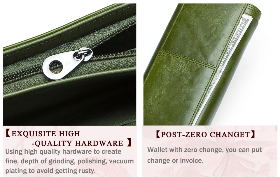 Contact's Fashion Women Wallets With Card Holder Genuine Leather Long Clutch Brand Design Female Coin Purses Cell Phone Pocket