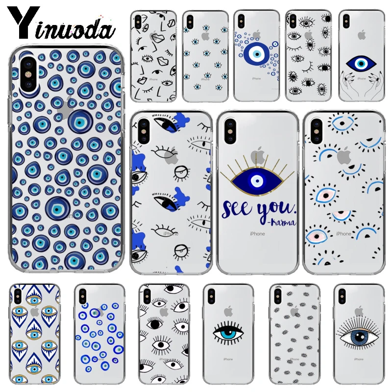 iphone 13 mini case Evil Eye Transparent Soft Shell Phone Cover for iPhone 13 11 pro XS MAX 8 7 6 6S Plus X 5 5S SE XR cover apple iphone 13 mini case leather