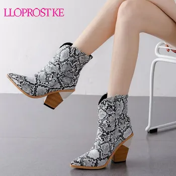 

Lloprost ke 2020 western boots for women pointed toe slip on ladies brand cowboy ankle boots elegant autumn winter women boots