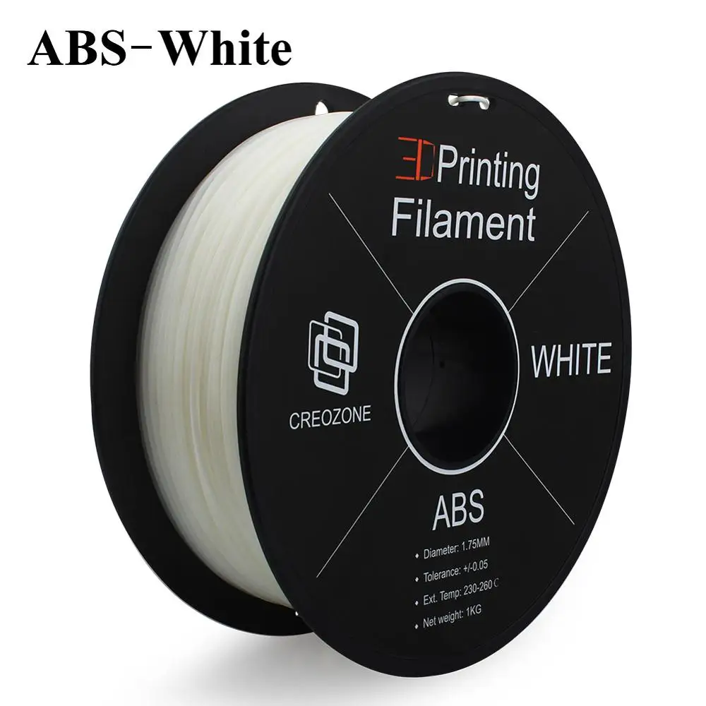 ABS-White 3D нить CREOZONE 1,75 мм 1 кг PLA ABS TPU PETG углеродная новая шелковая нить 3D пластиковая нить для принтера из России и Испании - Цвет: ABS-White