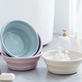 

1PC Outdoor Folding Wash Basin Folding Bucket Container Portable Basin Collapsible Silicone Washbasin Bathroom Accessories