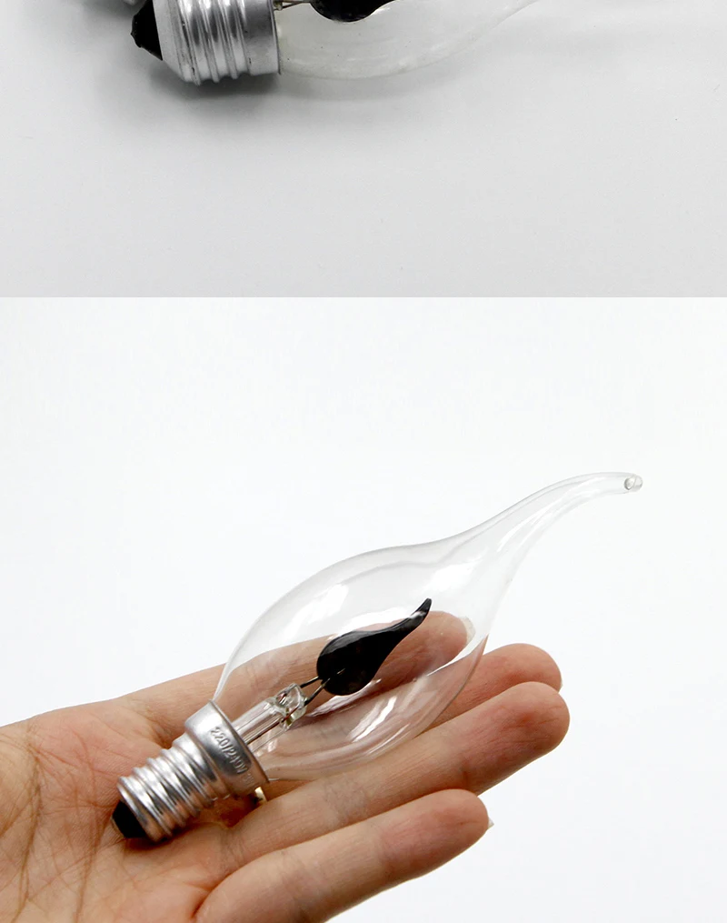 Decoração da Lâmpada Edison Chama Candel Lâmpada Cintilação E27 E14 ac 220v 3w Ponta - Cauda Retro Vintage Fogo Filamento Iluminação Led 9 e14 ac 220v 3w ponta cauda retro