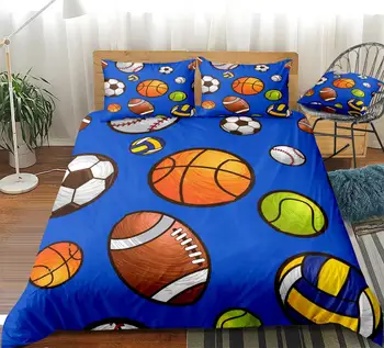 

Home Textile Children's Bed Linen Set 3D Sports Football Pattern Duvet Cover Set Kids Gift US Twin UK Single Bedding Set for Boy