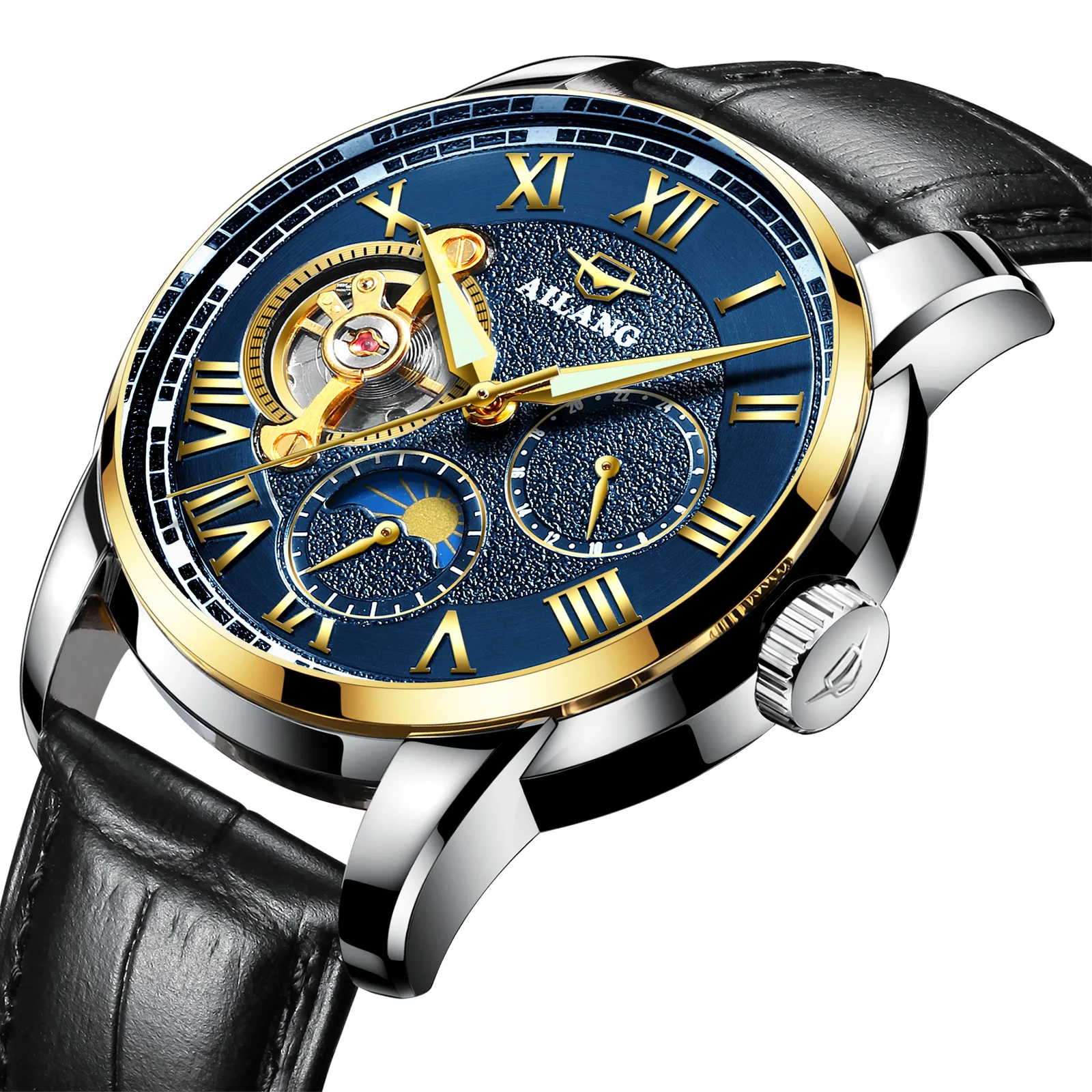 

Ailang Watch Men Waterproof Analog Watch Hollow out Flywheel MEN'S Watch Steel Watch Hot Sales Hot Selling