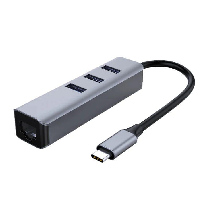 Тип C к RJ45 хаб Gigabit Ethernet высокоскоростной адаптер портативный для домашнего офиса FKU66