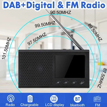 

2.4 Inch Portable Radio Rechargeable Handheld Digital FM DAB MP3 Player Color LCD Display Speaker Digital Tuner Broadcast