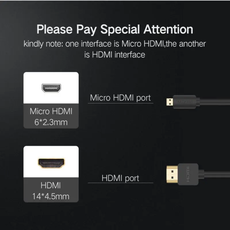 Micro HDMI штекер и гнездового разъема HDMI адаптер кабель Позолоченный разъем шнур-переходник