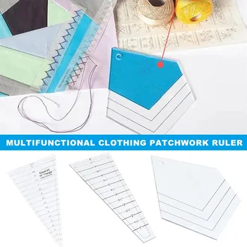 

Quilting Ruler with 30 Degree Triangular and Diamond Transparent Patchworks Sewing Cutting Craft Ruler DIY Tools B99
