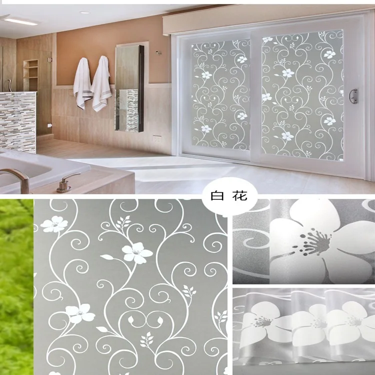 New Style PVC Self-Adhesive Waterproof Glass Film Window Sun-resistant Window Stickers Bathroom Glass Stickers Wholesale