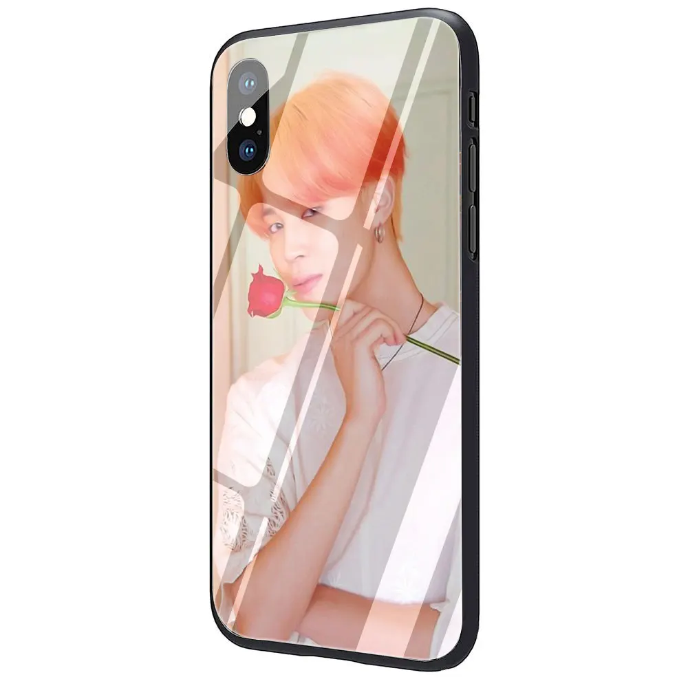 EWAU Jimin красивый чехол из закаленного стекла для телефона iPhone 11 Pro 6 6S Plus 7 8 Plus X XS XR XS Max - Цвет: G7