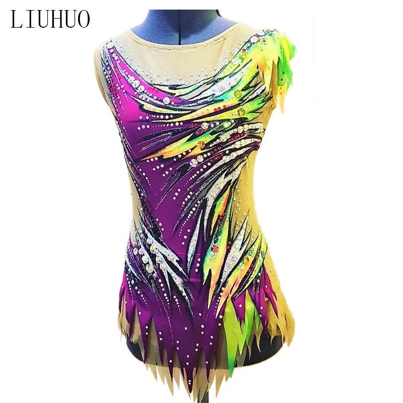 

Ice Skating Dress Girls Women Stretchy Spandex Competition Rhythmic Gymnastics leotards for Teens