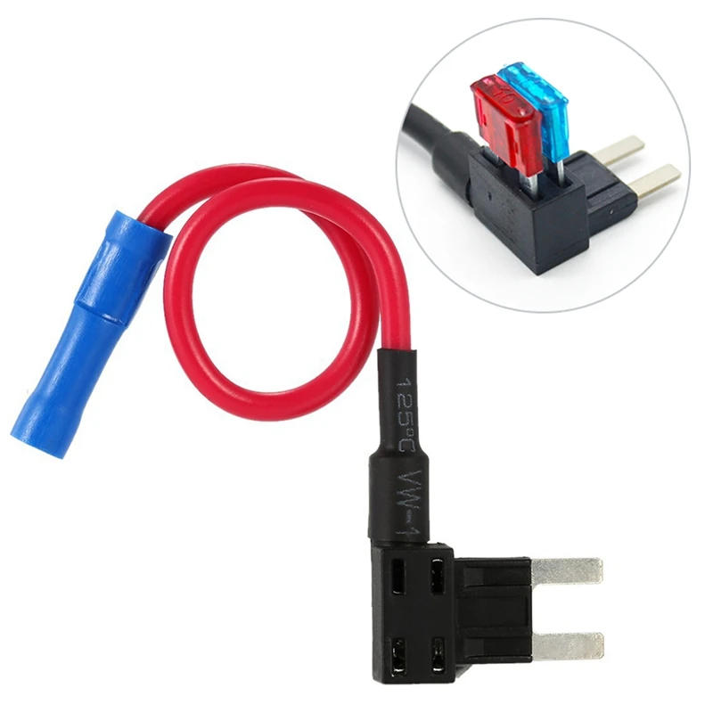 

12V Mini Size Car Add-A-Circuit Fuse Holder Tap Adapter With 10A Micro Mini Standard Blade Fuse Auto Blade Fuse Holder