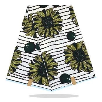 

100%Cotton Fabric Veritable High Quality African Style Wax Prints Fabric 6 Yards For Sewing Real Soft Breathable RV13-92