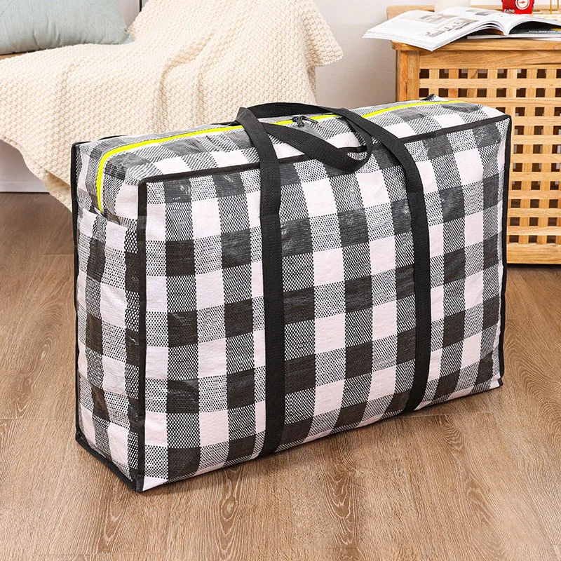 Big Capacity Jumbo Waterproof Plastic Bags Zipper Reusable Strong Laundry Storage  Bag Portable Luggage Packing Pouch Organizer